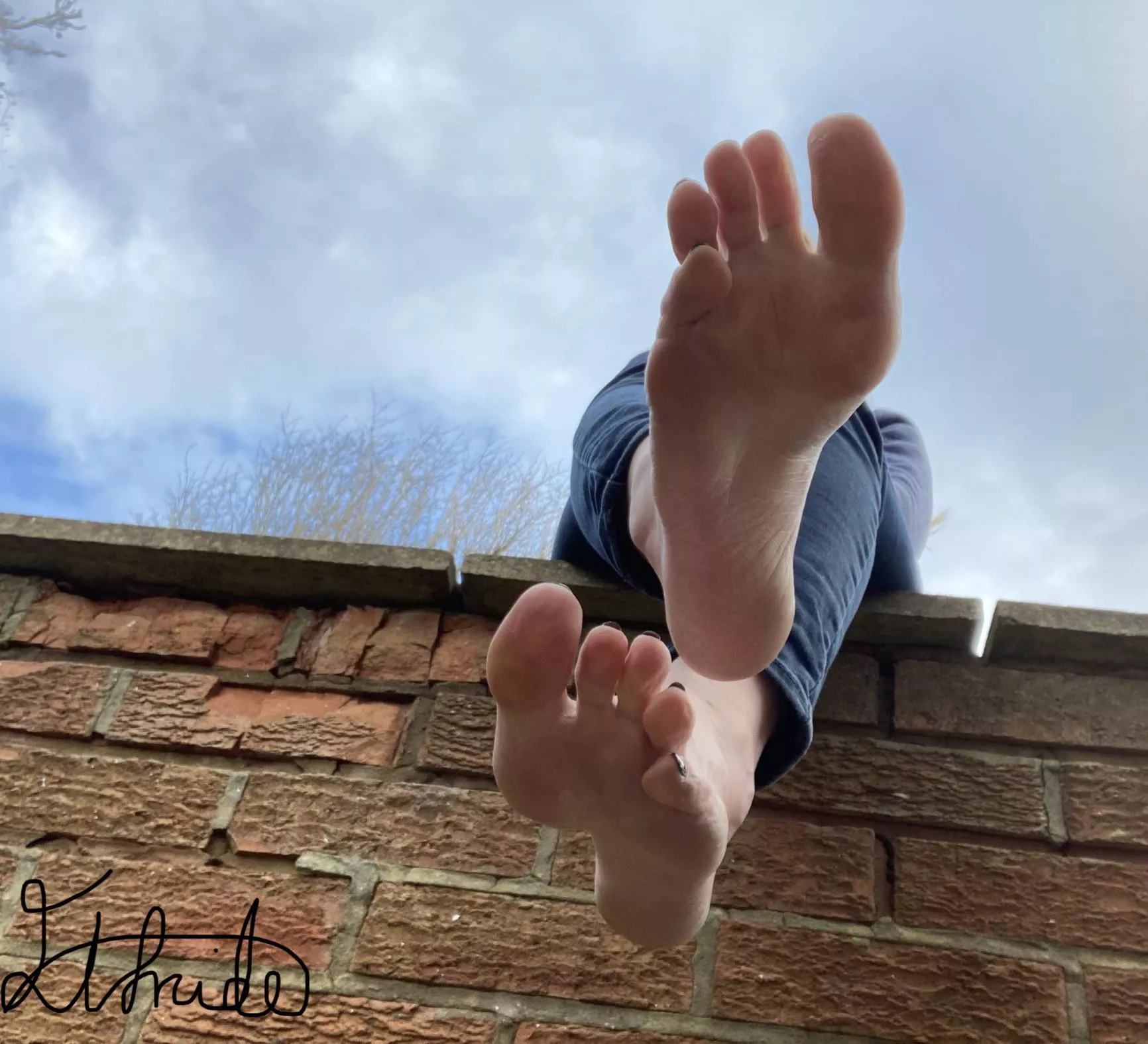 Under my feet, like my soles from this angle?