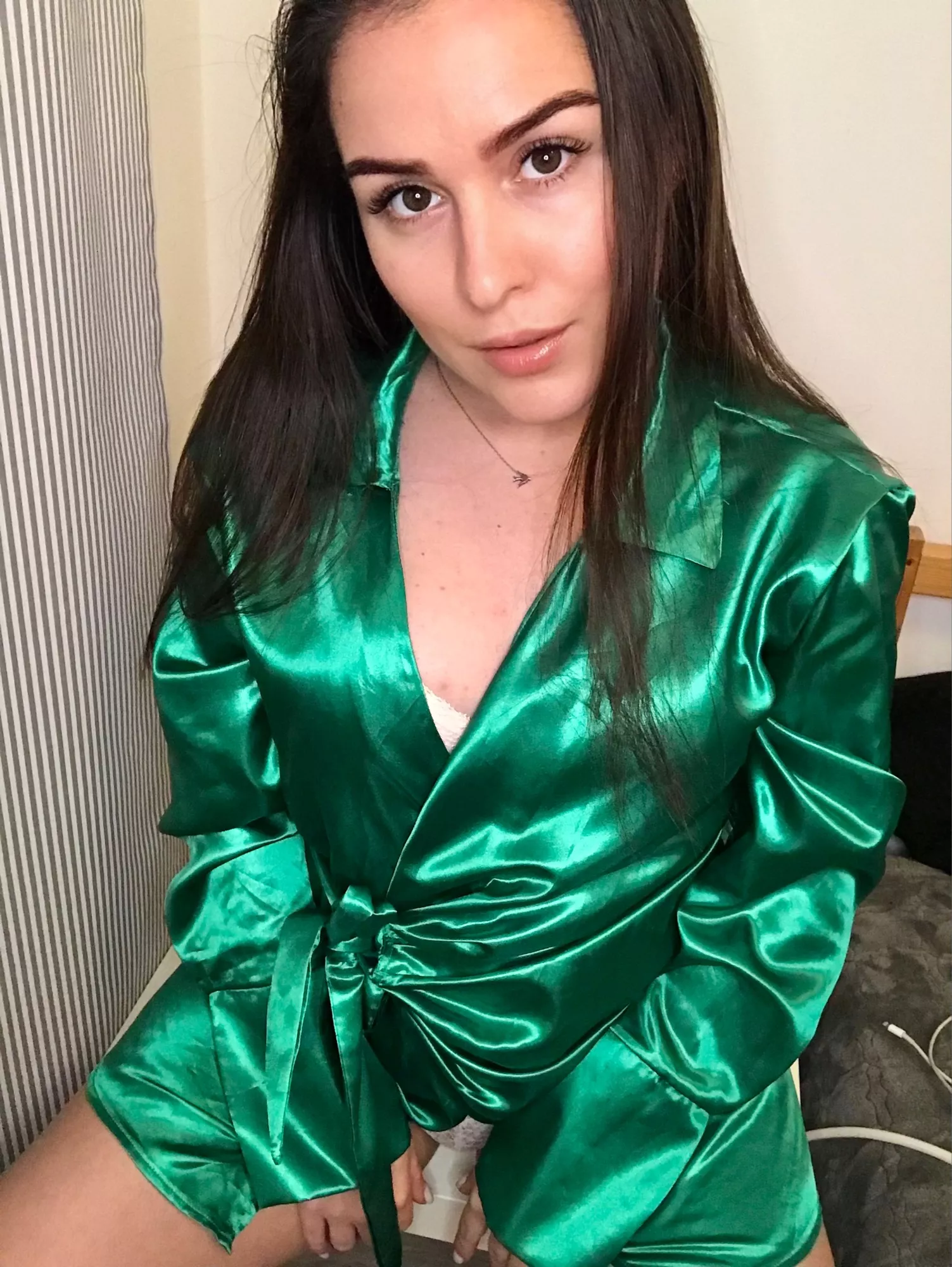 Would you like it if I kneel and look up to you like this?