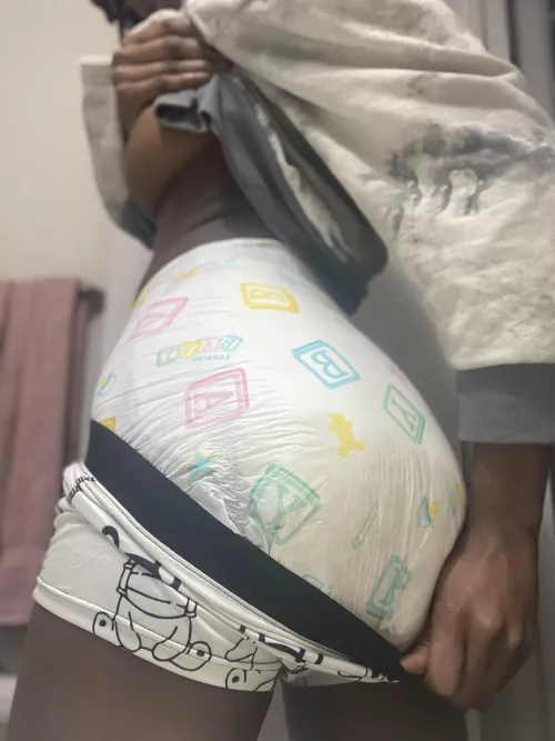 Dirty diapers and underboob ๐พ๐ถ๐ I think Iโm gonna go back to sleep and fill this diaper up until it leaks wish me luckkkk๐๐ฅต