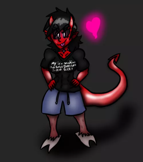 Gonna run a train on this large tiefling, deets in comments (Art by Myself)