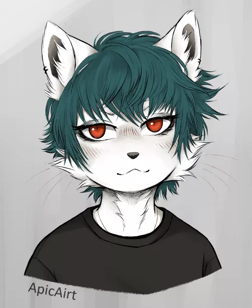 Headshot of my boy Yuugen (art by me)