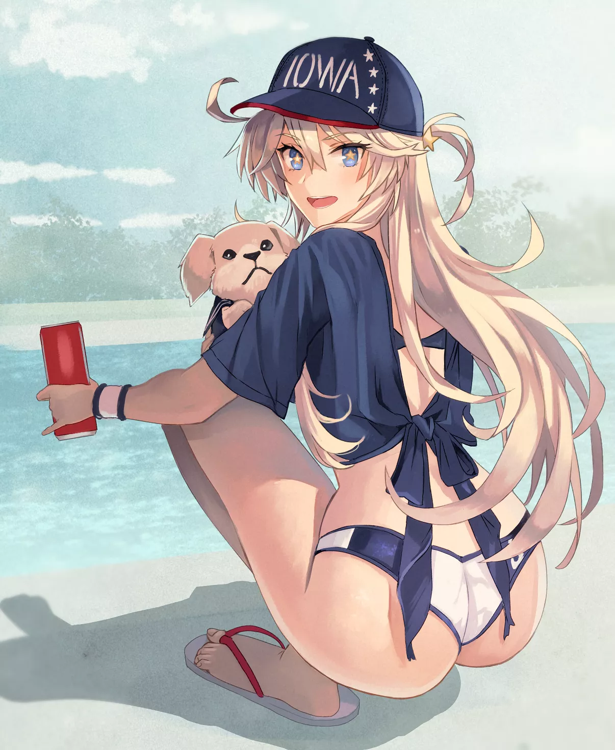 Iowa with a Coke and a pup [Kancolle](@skchkko)