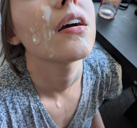 This should be the standard for the amount of cum that should be on my face