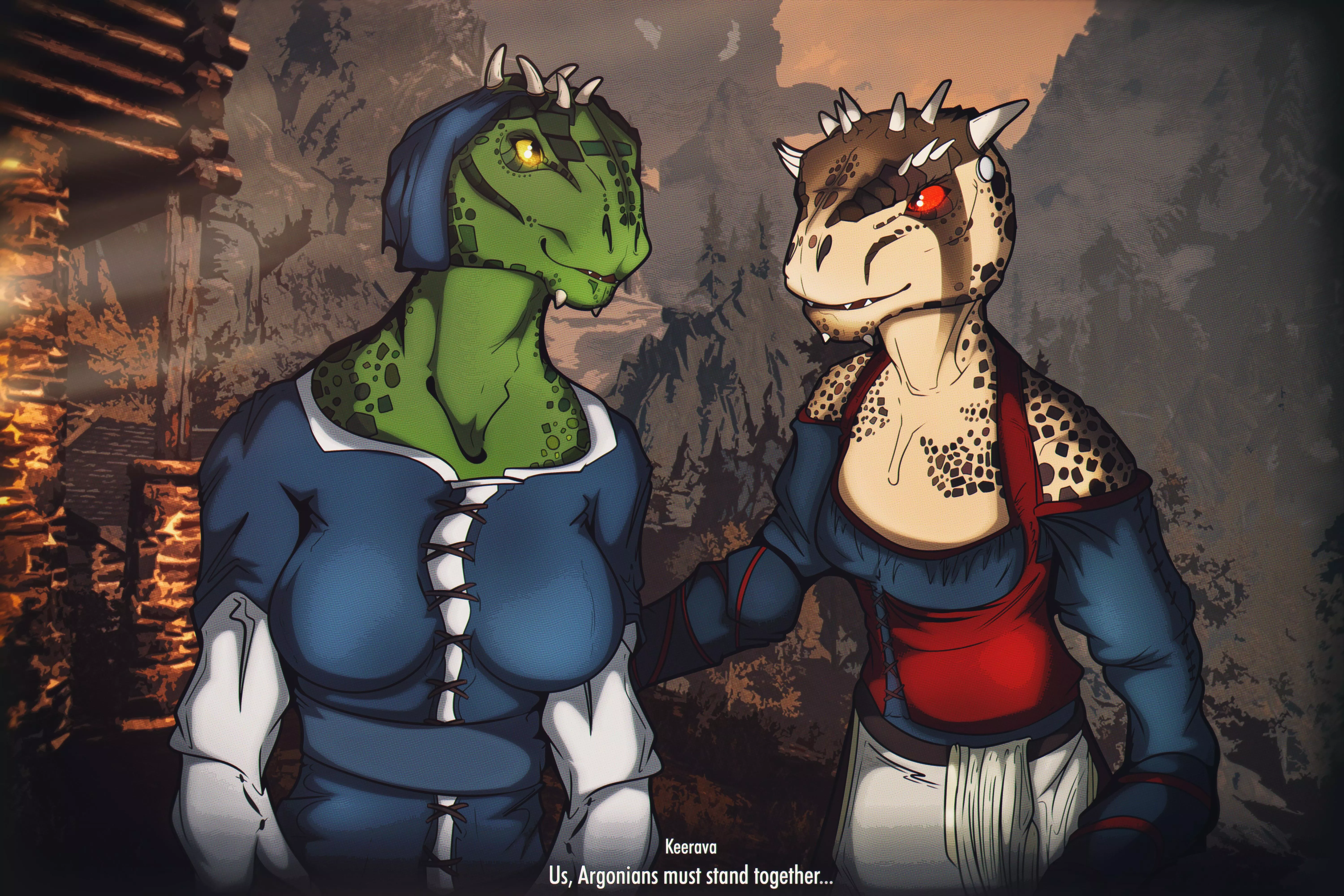 Us, Argonians... (Art by me: 0l-Fox-l0)