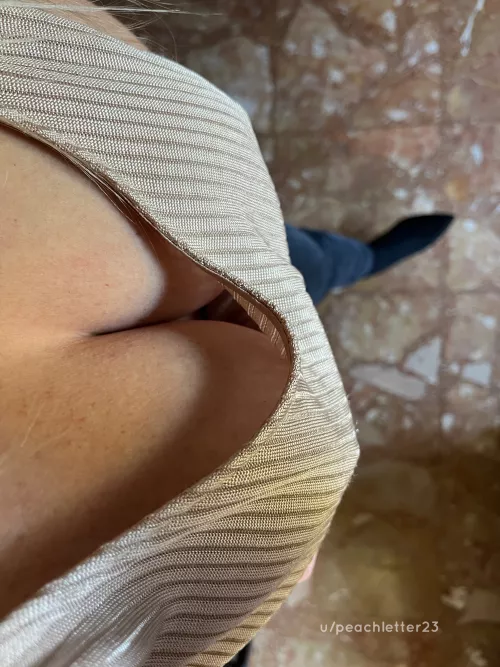 We're standing and you're taller than me