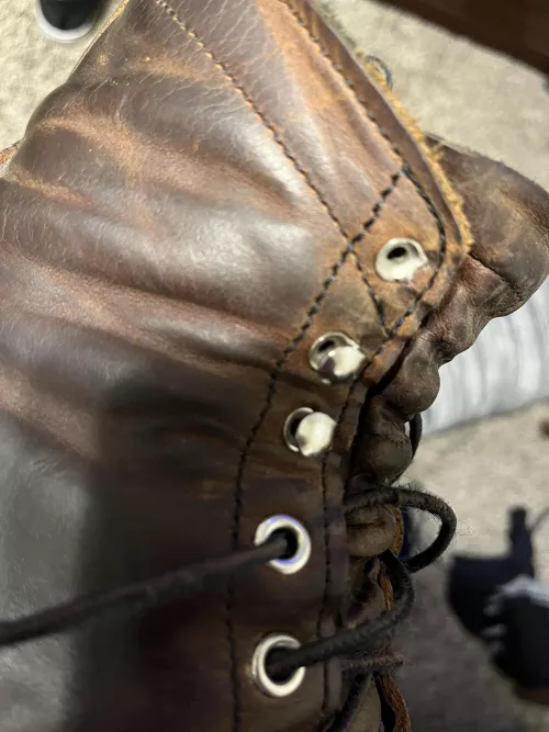 Whatever you call the thing you pull your laces around broke off the top of my iron rangers, anyway to go about fixing it?