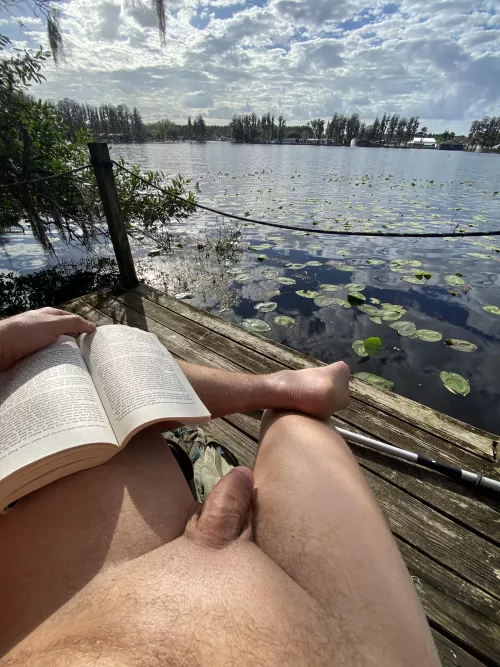 Good book and good sun, high on the water