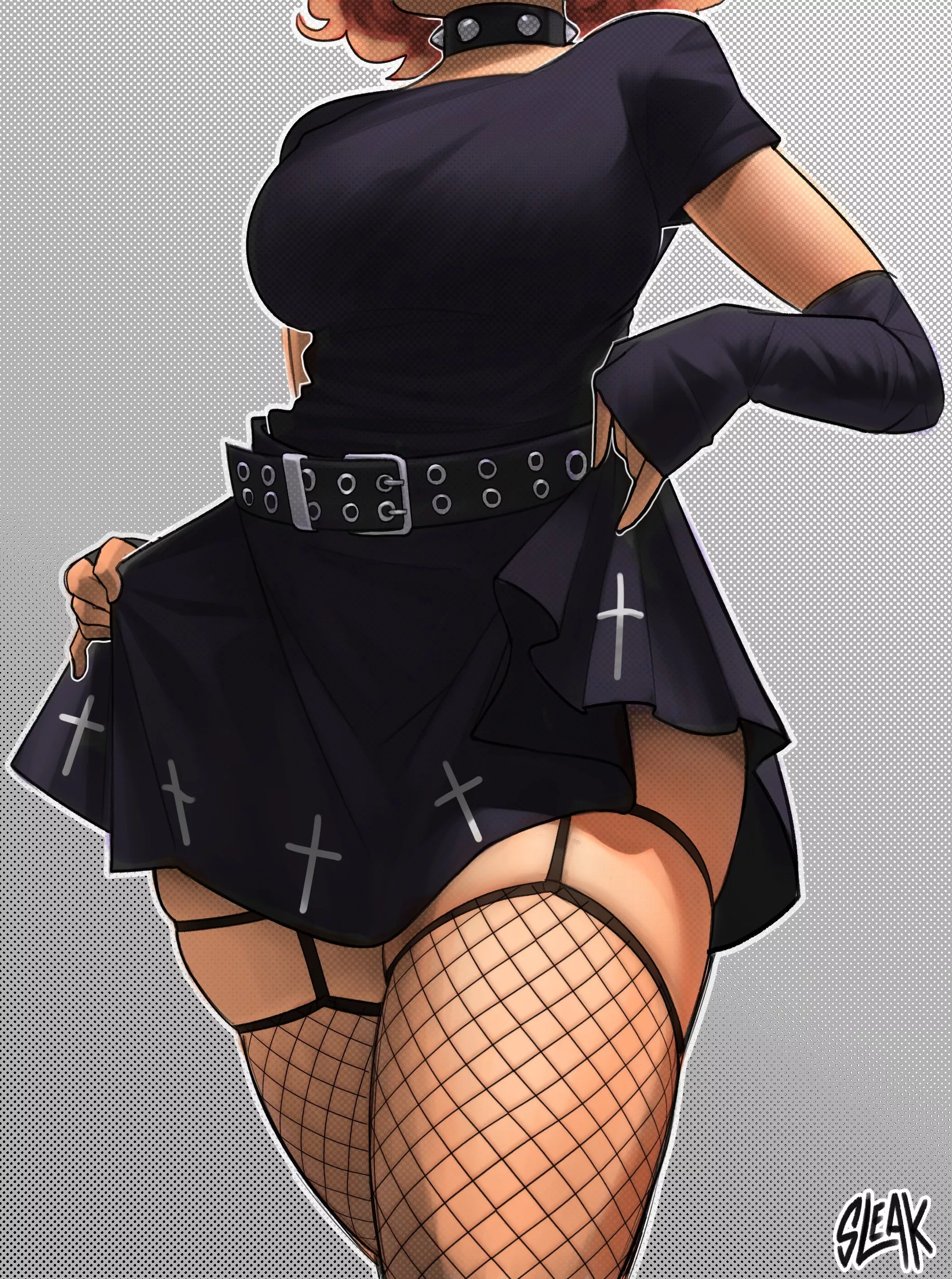 Goth girl thighs