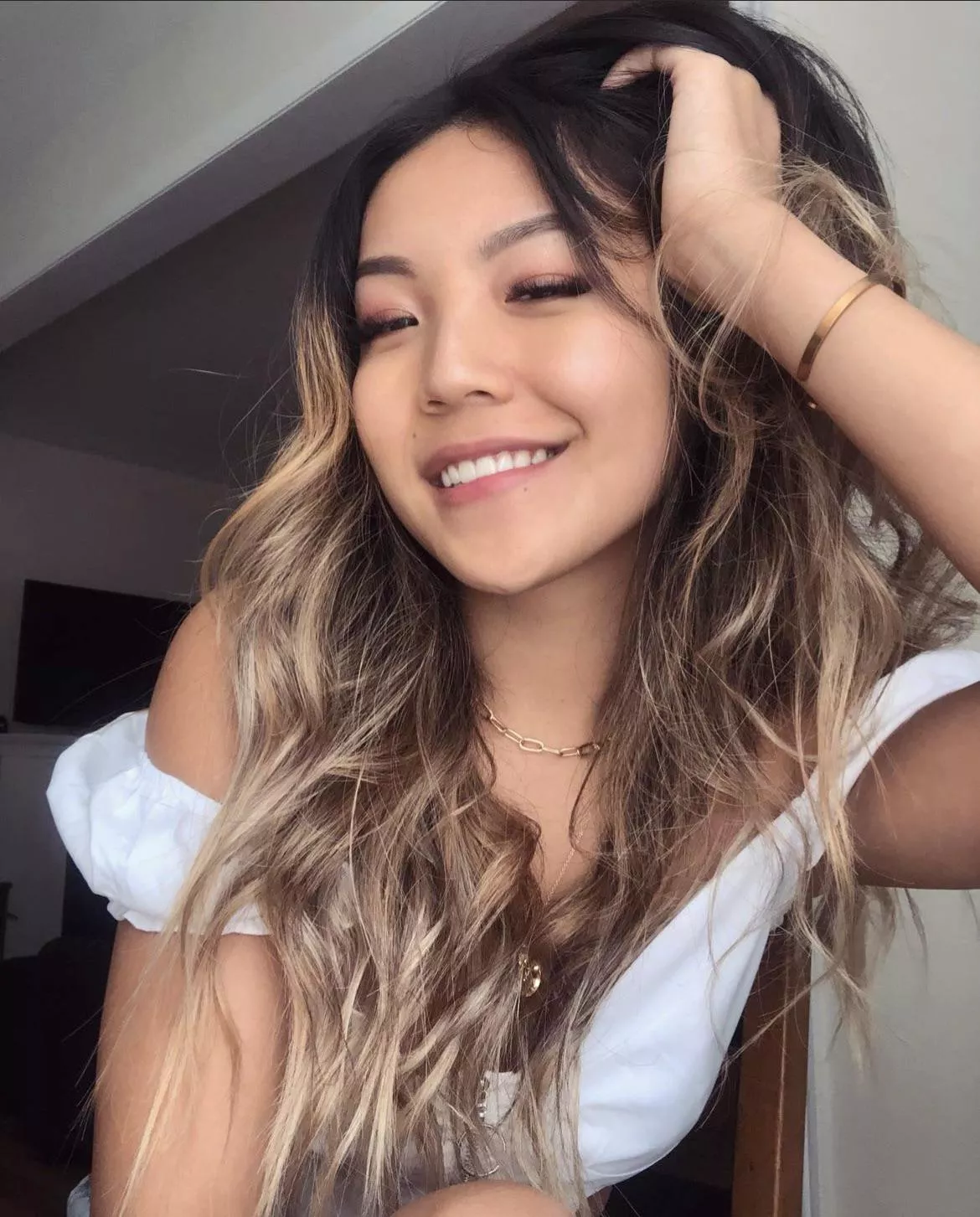 what got her smiling like that?