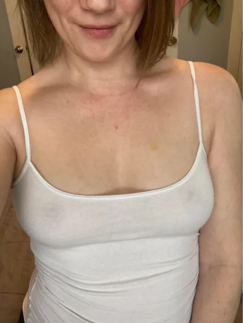 White tank top tease