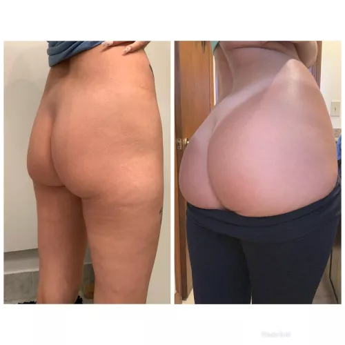 A year of hard work and lots of protein made these booty gains 🍑 bimbos have big asses too, right?