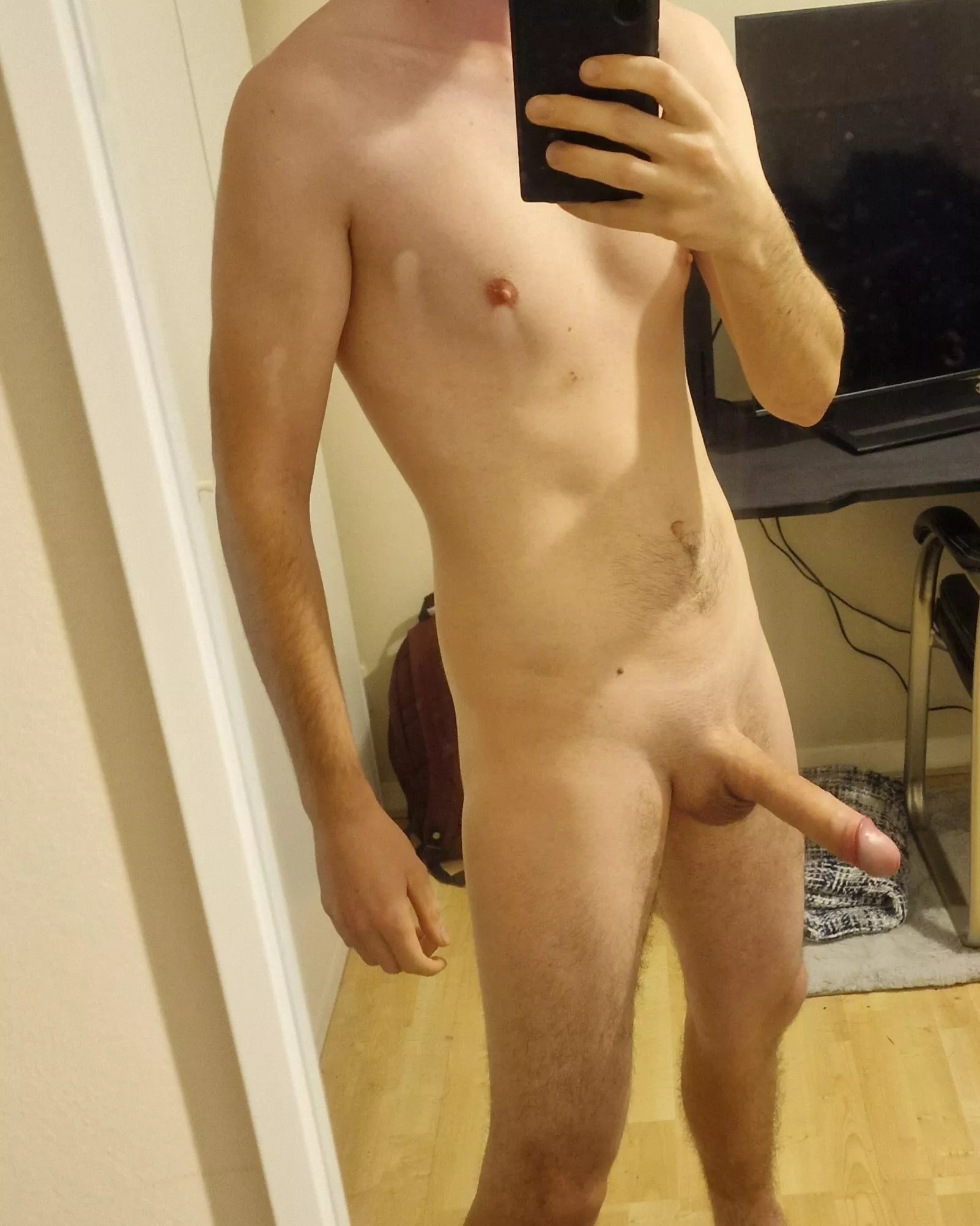 can I interest you in a slim white boy with a big cock? 😏