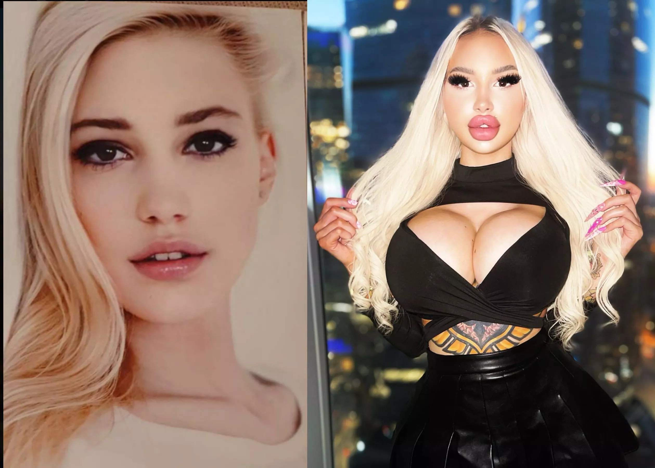 From cute girl to mega bimbo