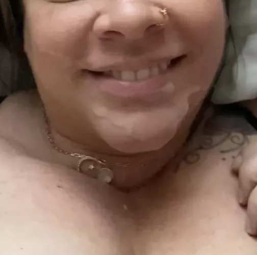 I love taking selfies after he finishes.