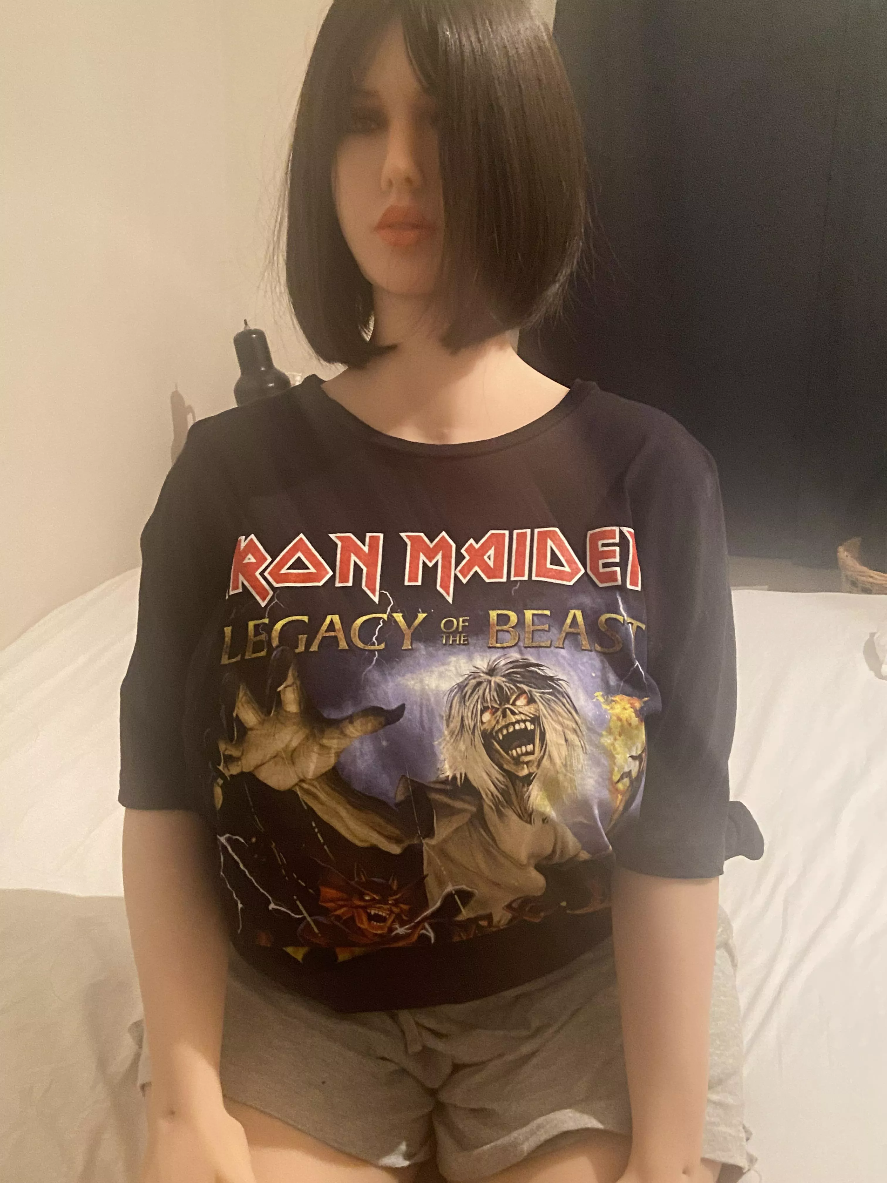 My girl. Oiled, powdered, and dressed.