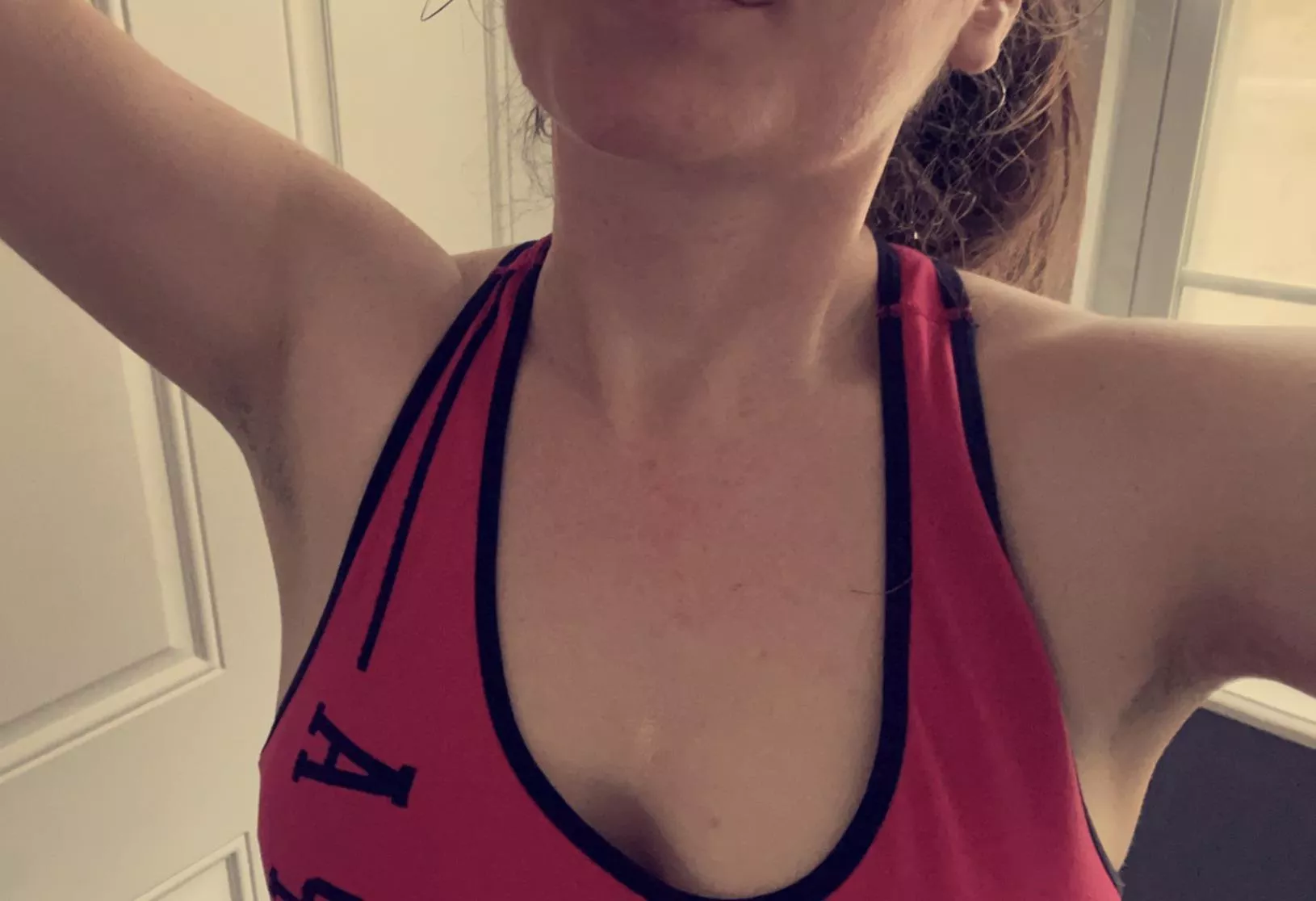 Nice and sweaty after my workout ;))