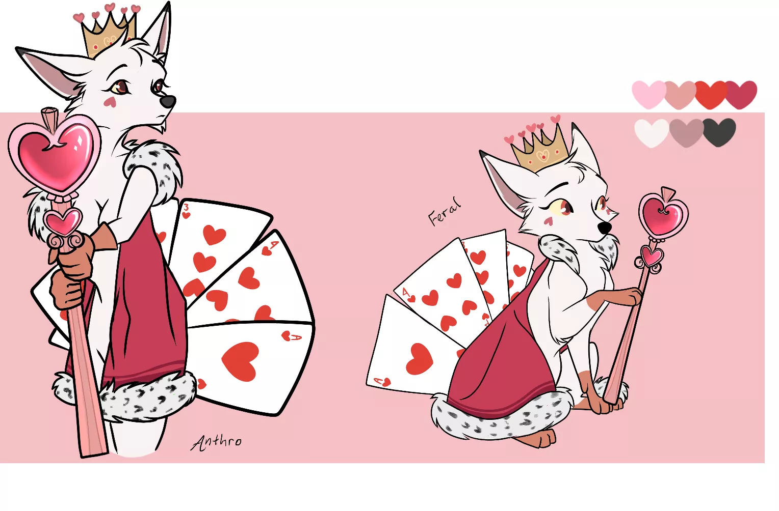 Queen of Hearts Kitsune - Offer to Adopt (Art and Design by Me!)