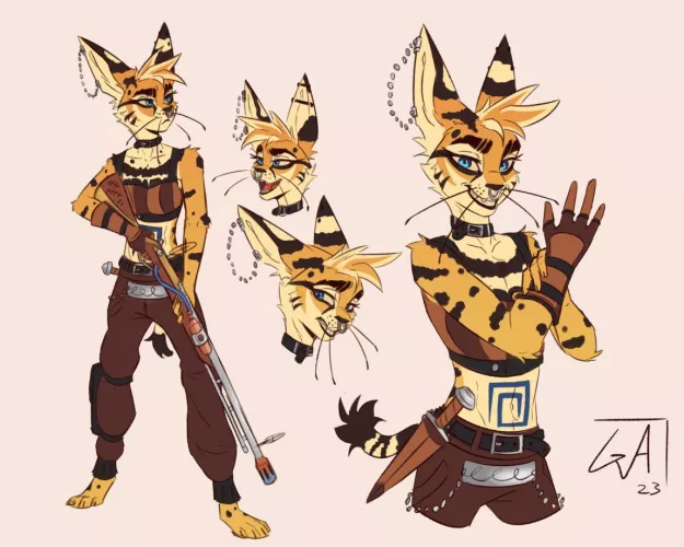 Some little drawings of my pirate serval :) - Art by me 🍪 (@ArtsGalinn on Twitter)