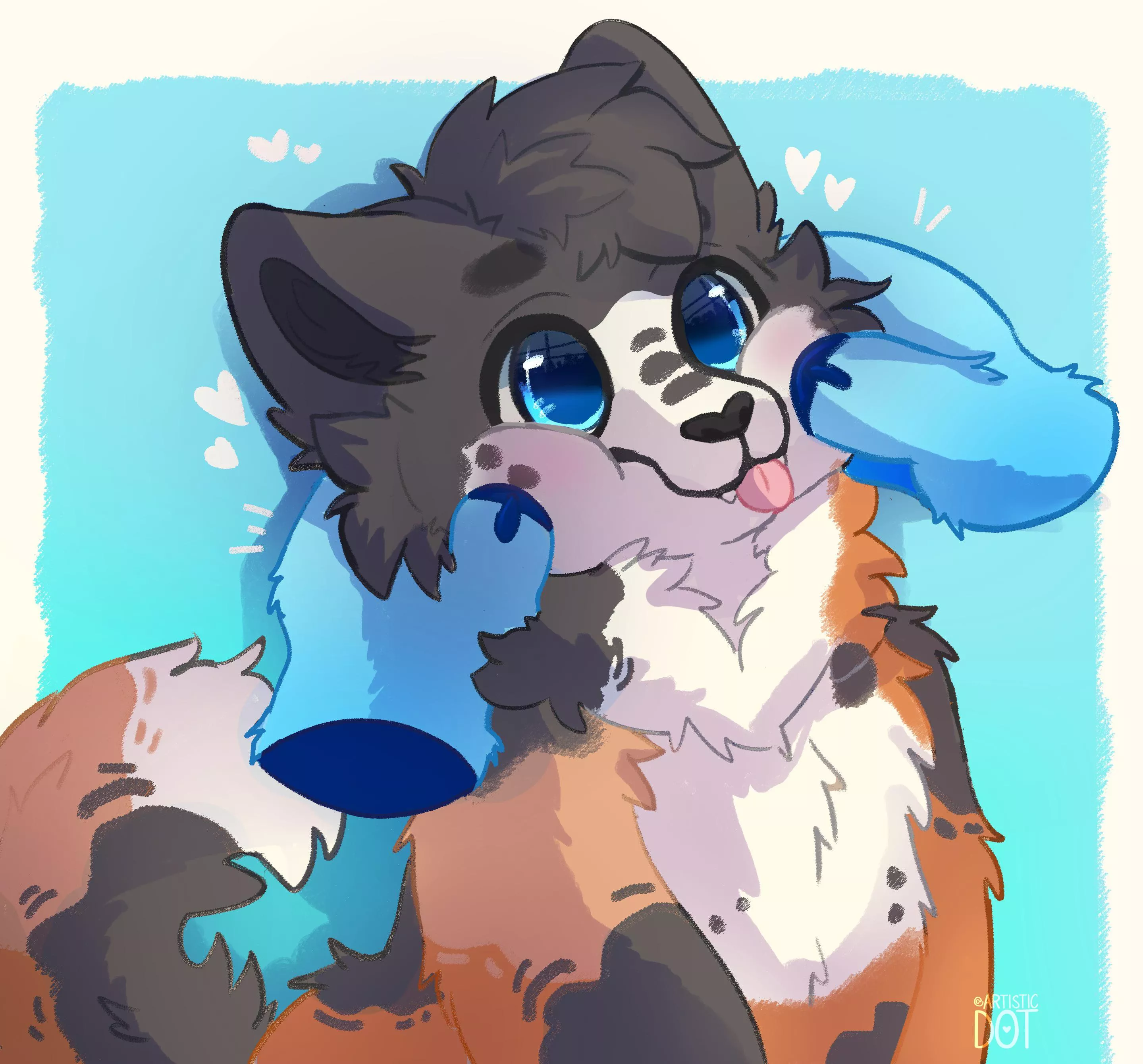 Squish the meow meow! (YCH) / @artistic_dot on twitter