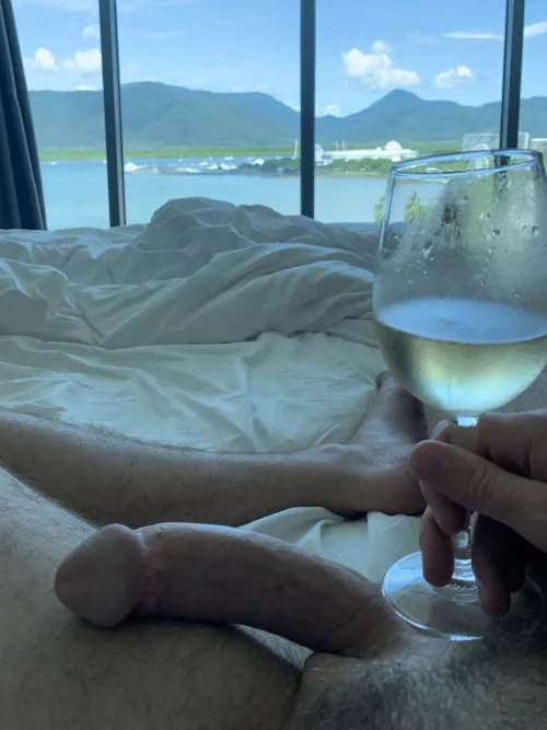 The wife has gone to her spa treatment. Leaving me alone in the hotel room with a hard cock and a glass of wine