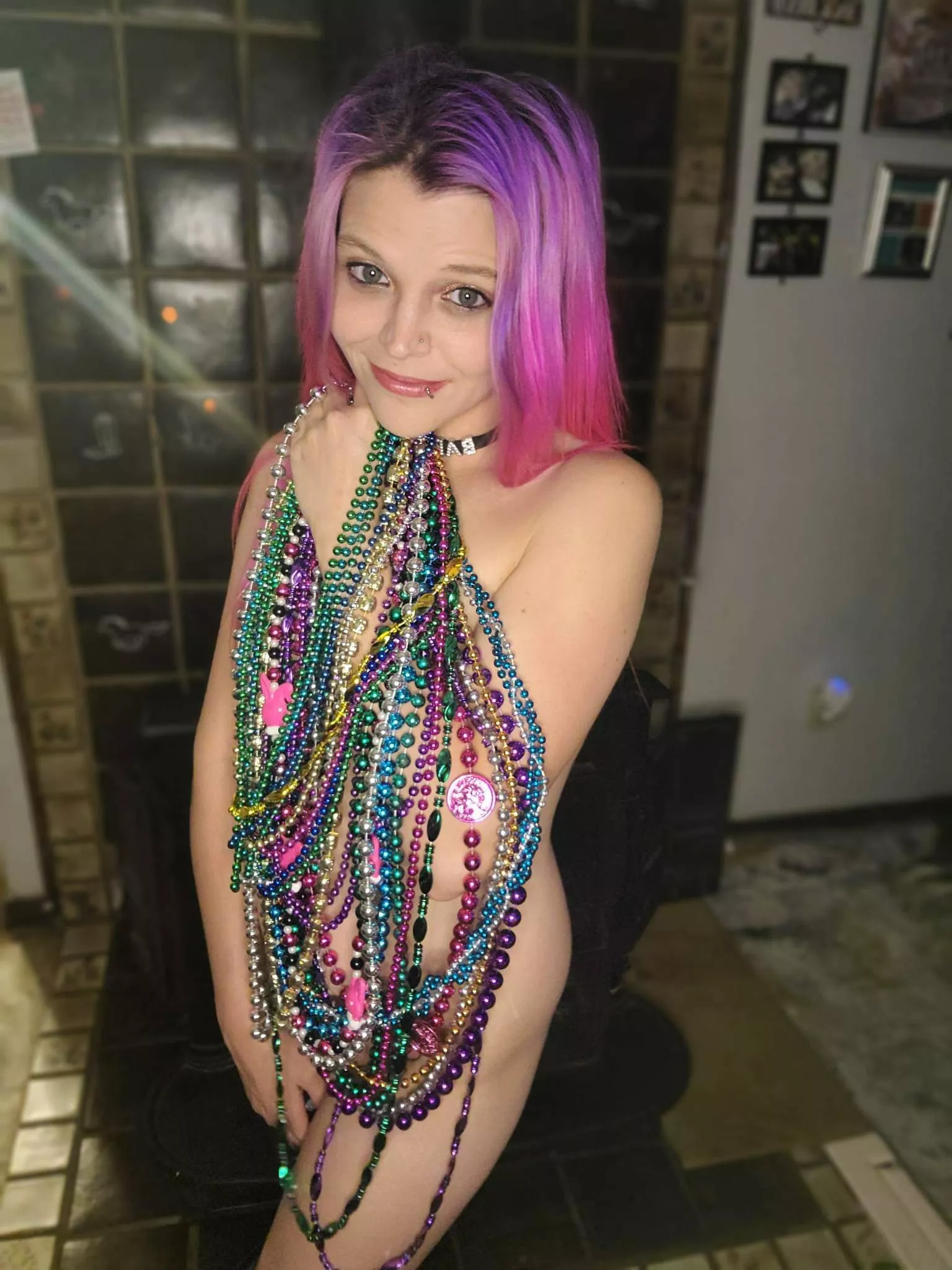 wanna guess how I got all these beads at Mardi gras