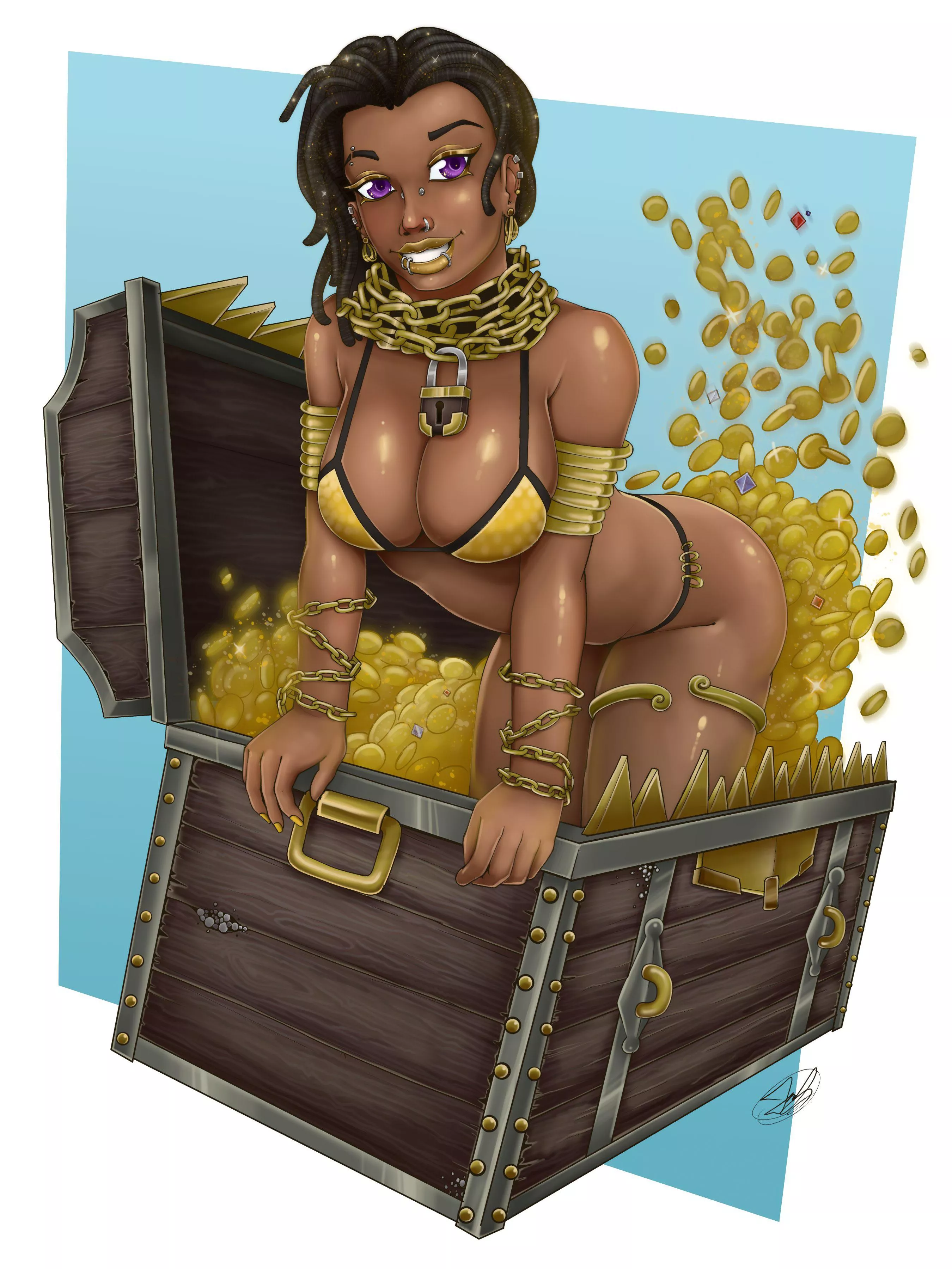 You thought you had stumbled upon pirate treasure, but it was actually the gold-loving Mimic, Naomi!