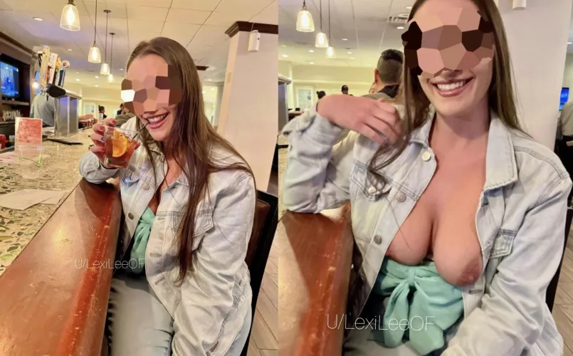 A couple of drinks and I’ll have my tits out