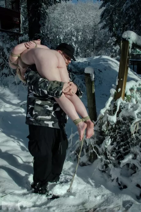 Bad girls end up in the forest. The cold will make her regret disobeying