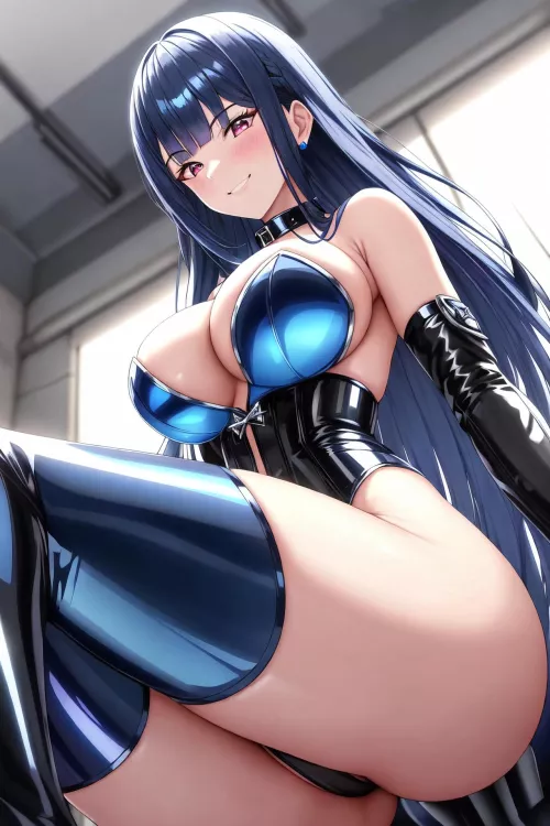 Blue Latex Dominatrix