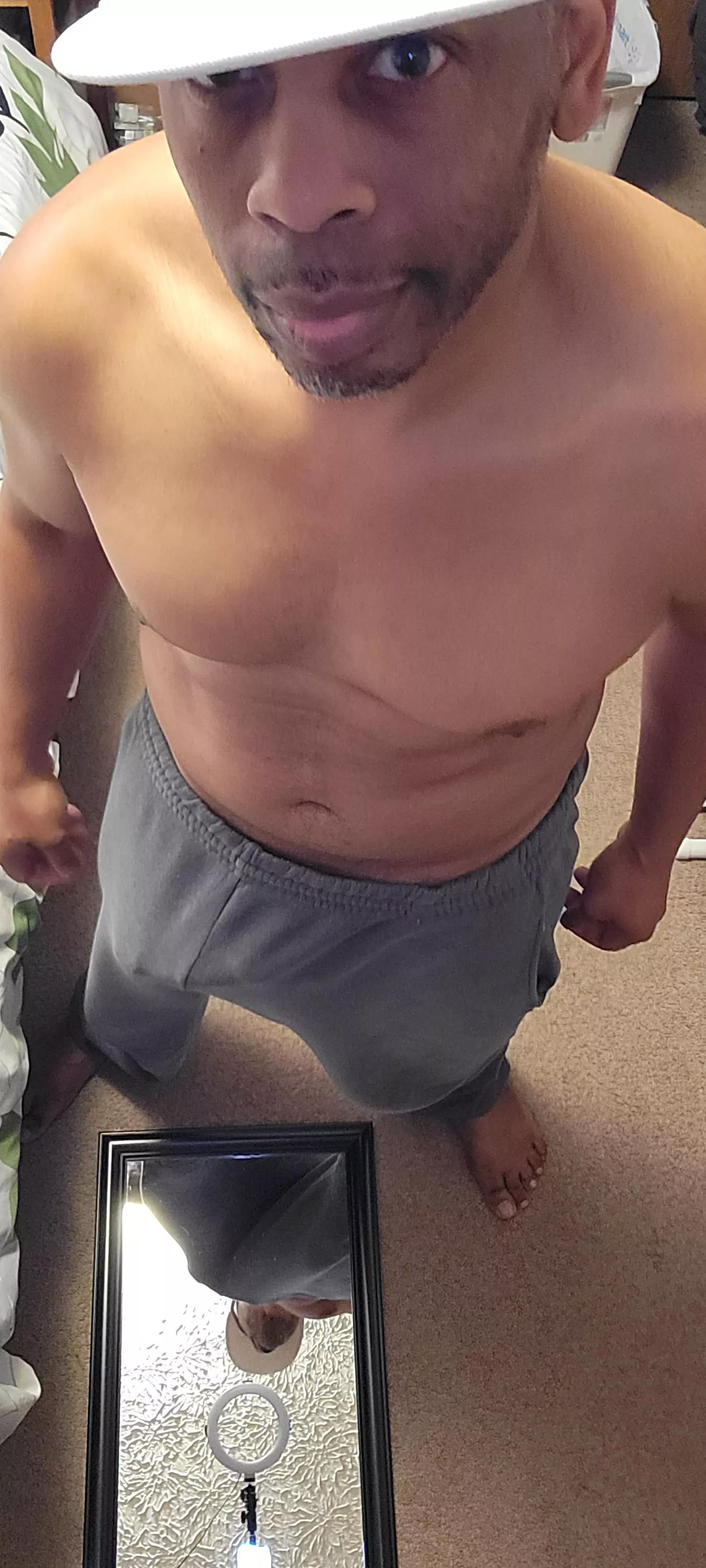 Can Daddy stand over your face like this?