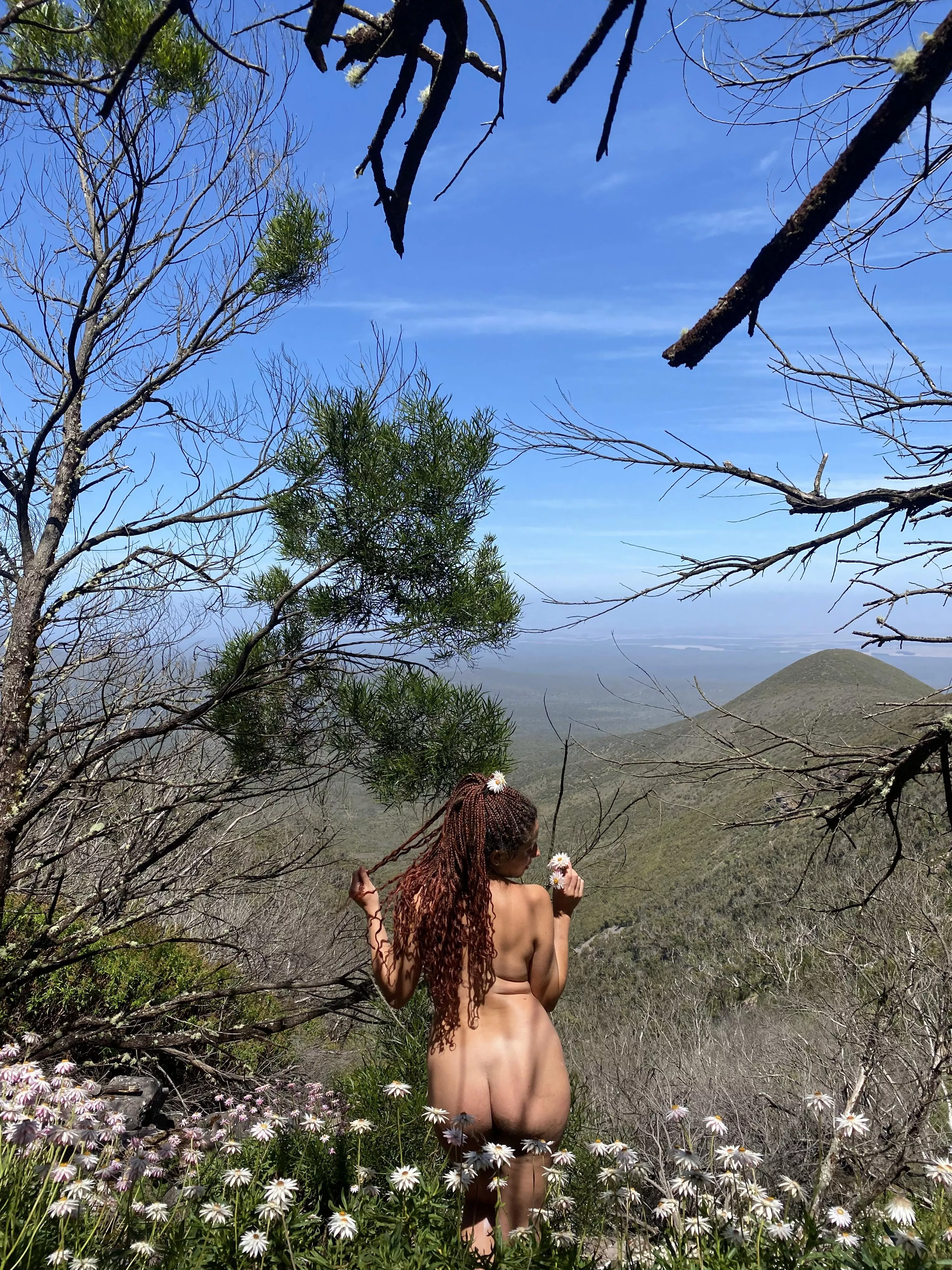 Enjoying the flowers and the view❤️