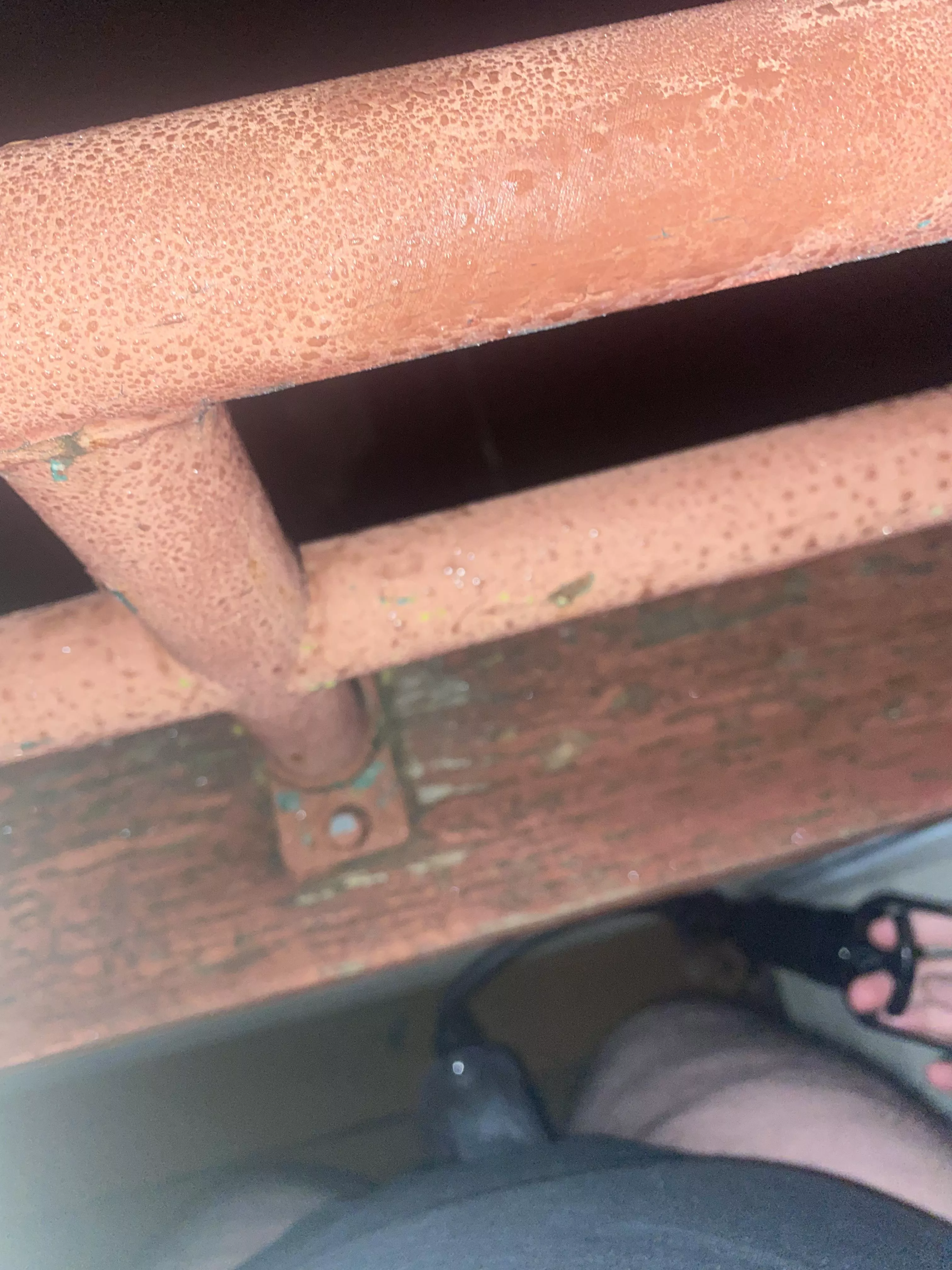 High balcony in front of street. Brr.