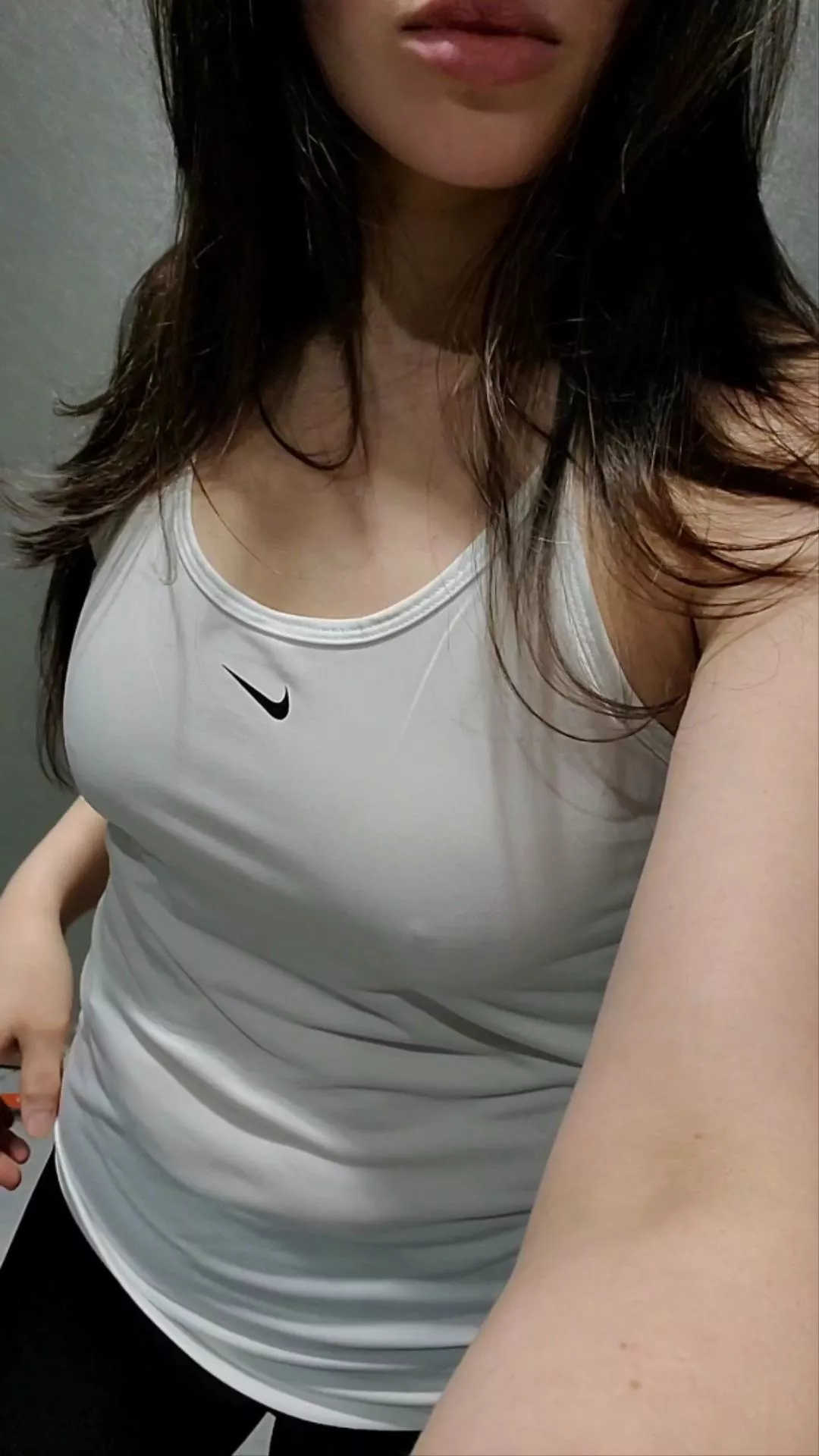 no sports bra today