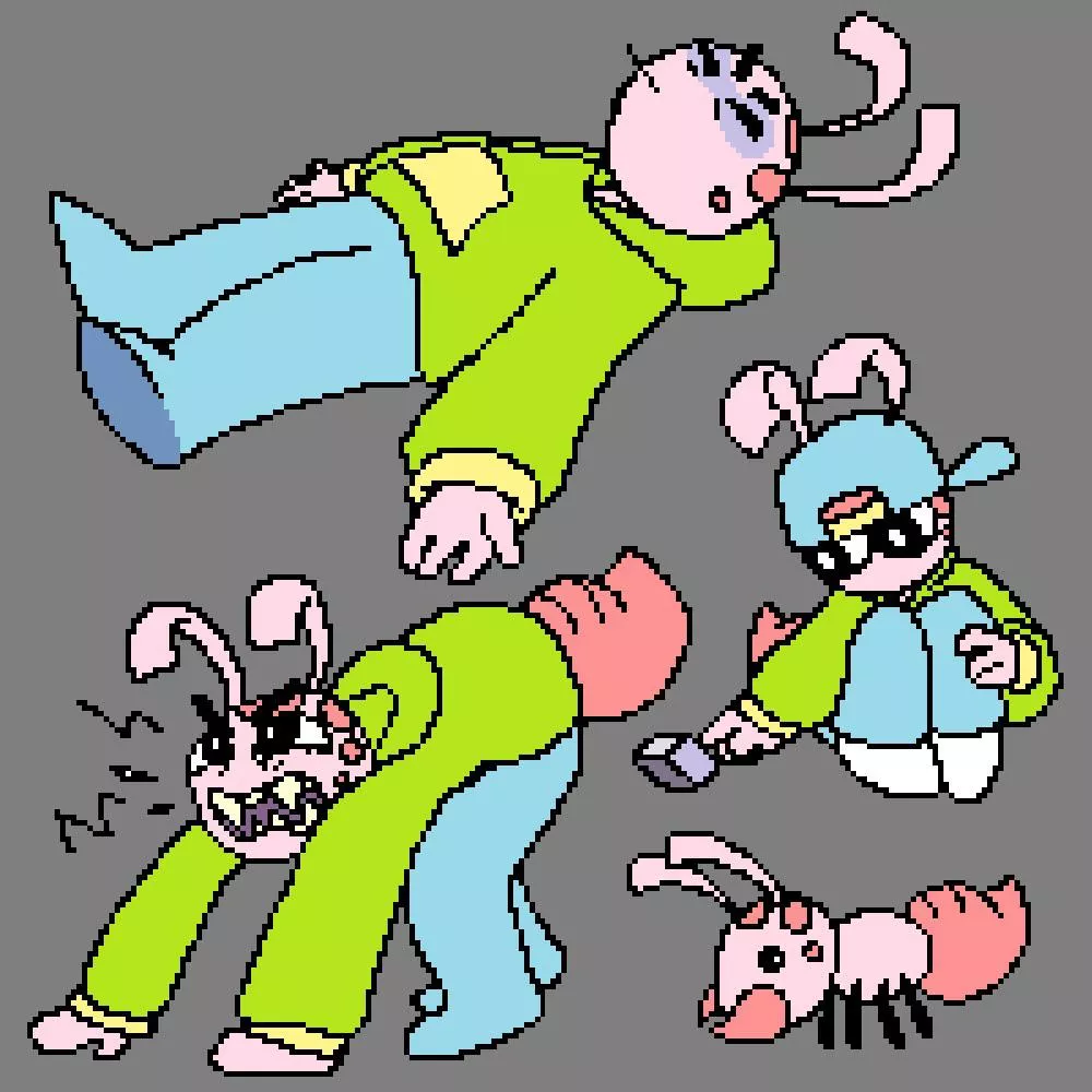 Some lil' ms paint sketches! Look at that lil' guy!! 🐜