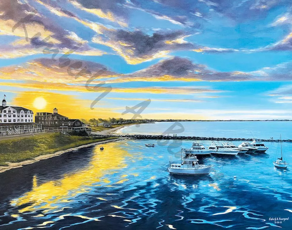 Sunset at Block Island, Rhode Island. Acrylic on canvas 30”x40”