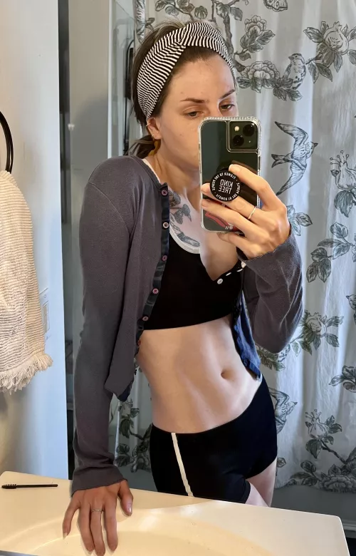 A peek at my ribs under my small matching set