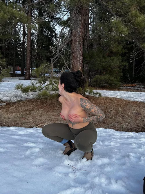 Love being nude in the snow