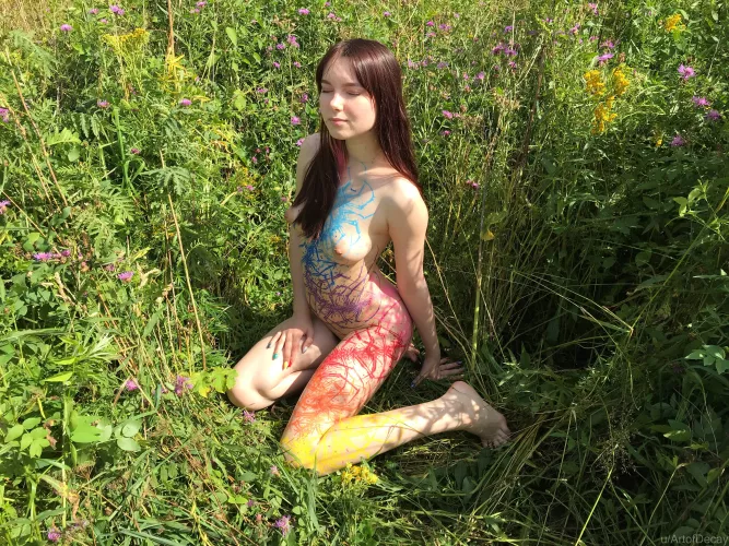 My acrylic centipede body paint