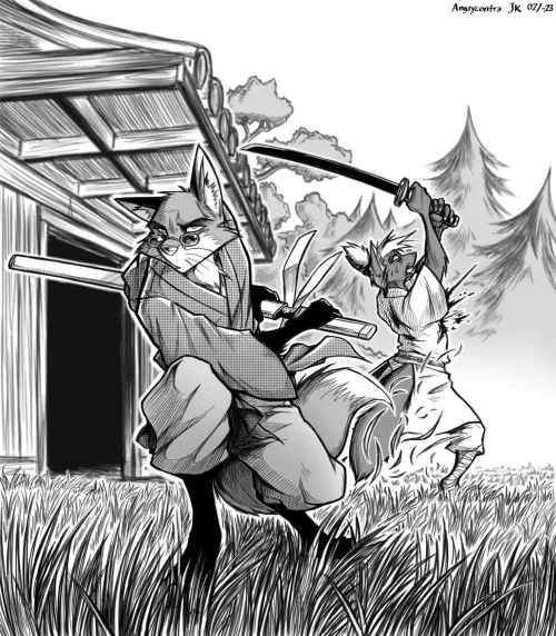Ronin Fox Duel (Art by Angrycontra)