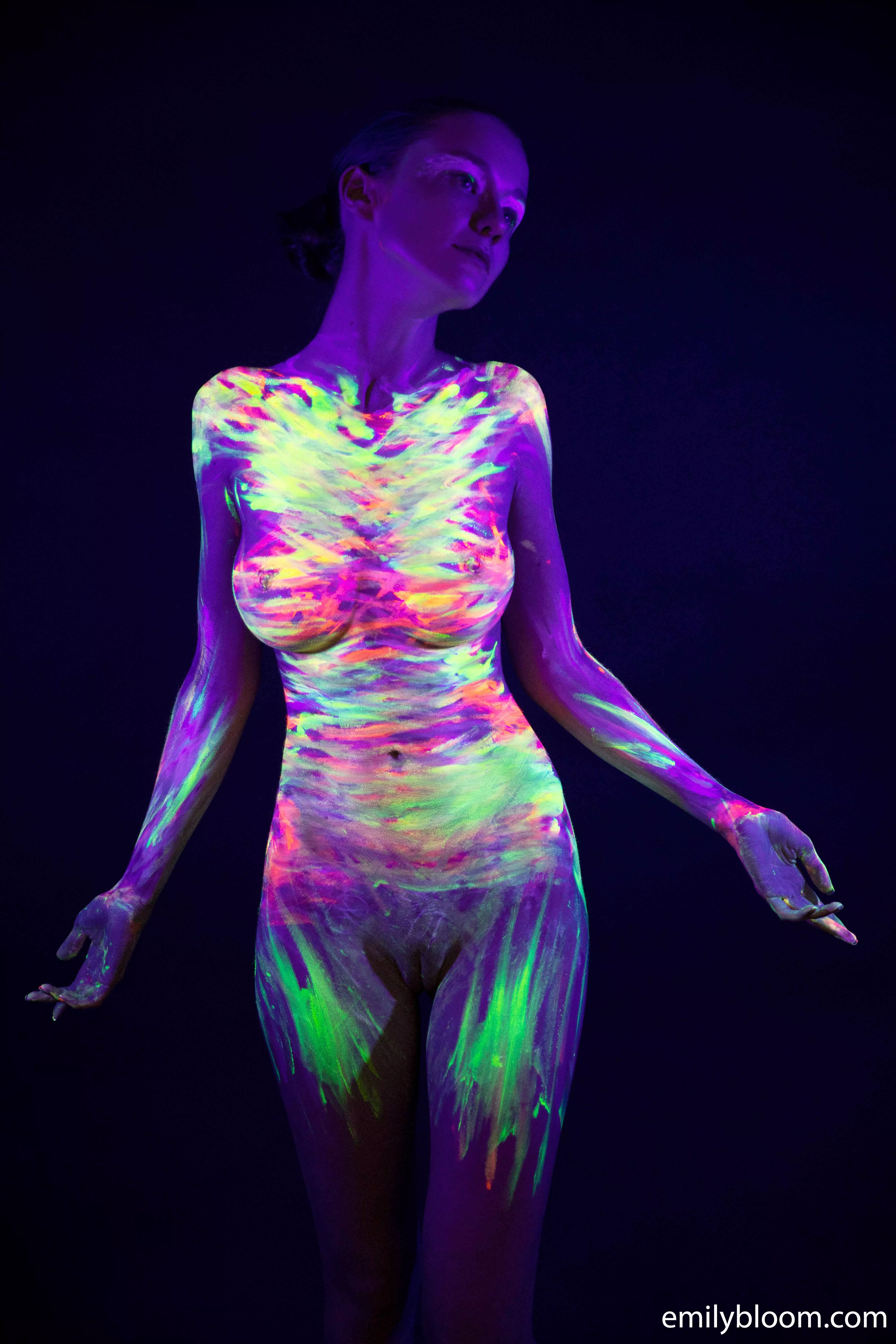 Body paint + blacklight recent set from my website