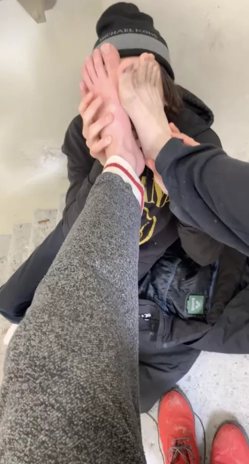got to sniff 2 guys feet