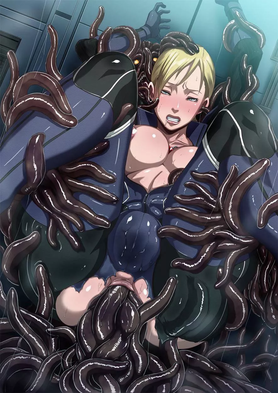 Jill Valentine filled with Uroboros (eroquis)