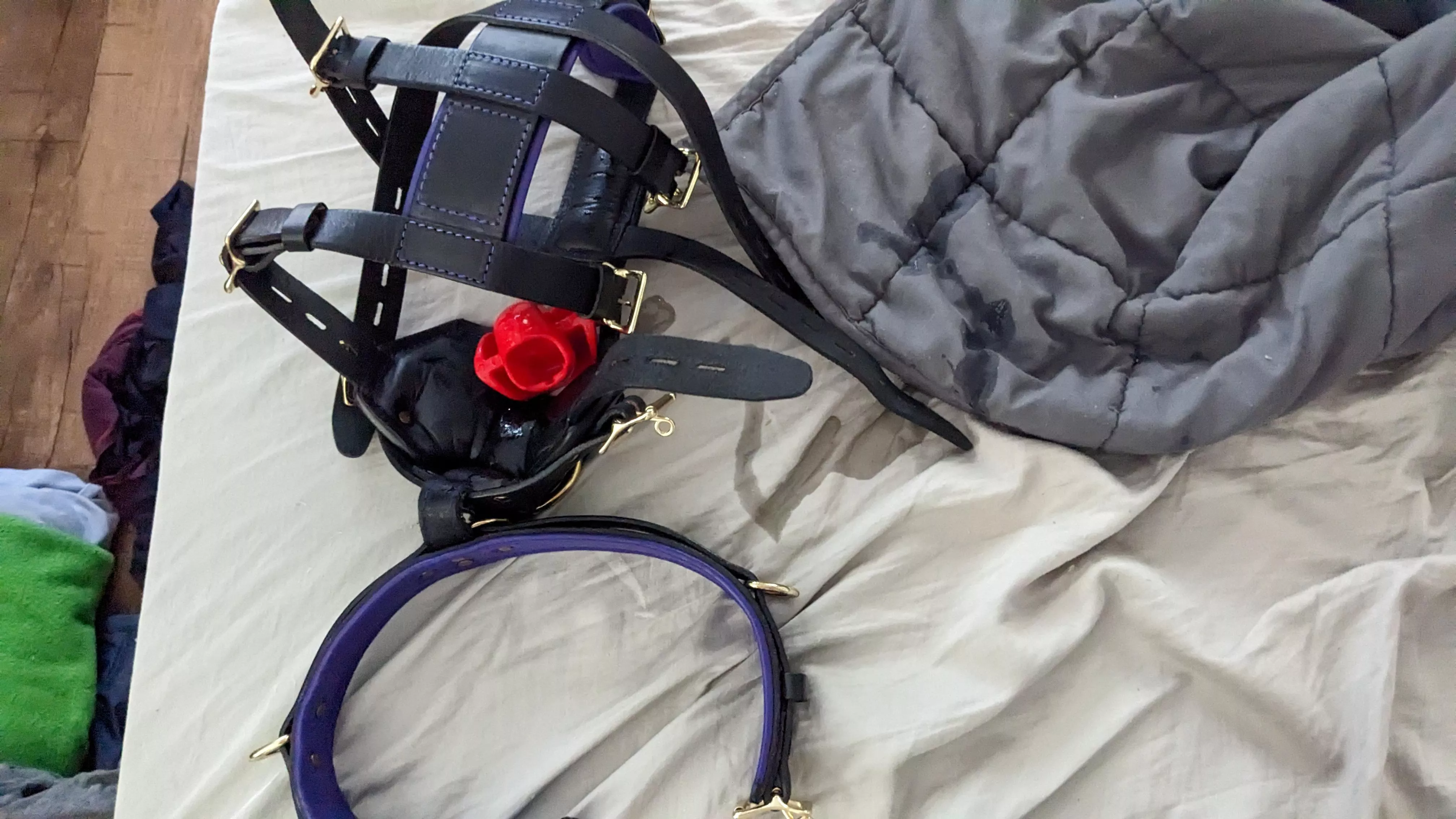 long gagged and muzzled session makes a mess