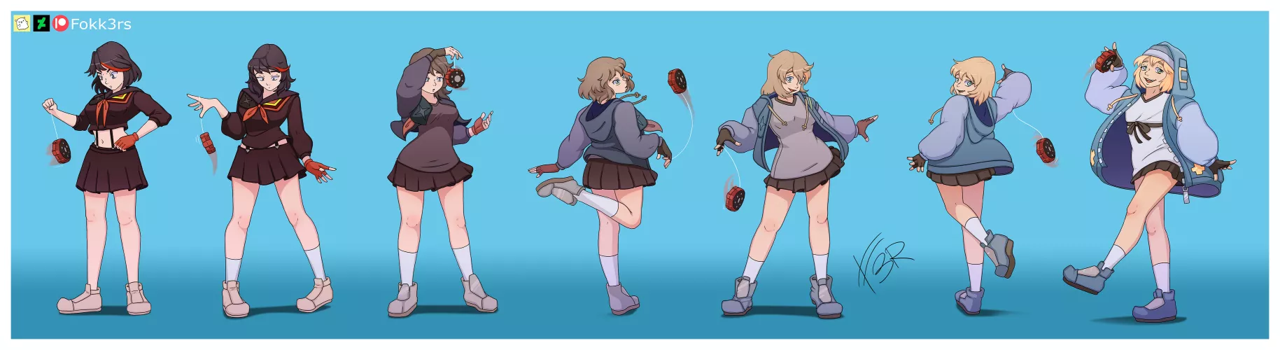 Ryuko to Bridget (Ryuko (Kill la Kill) -> Bridget (Guilty Gear), FTF) by Fokk3rs