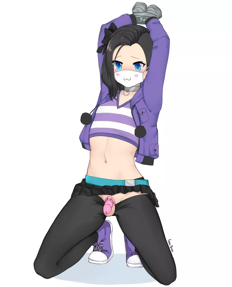 The pandemic allowed you to go out in public due to the need to wear a mask, you also discovered it allowed you to broadcast yourself online for others to see. One viewer offered you 100$ if you taped yourself up and exposed your cage.