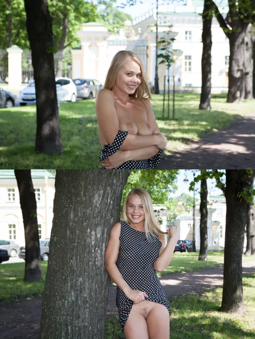 Too shy to do both at once!