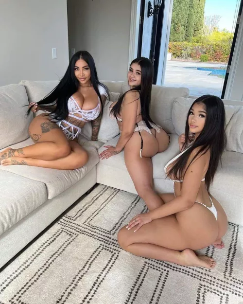 Trio of brunettes