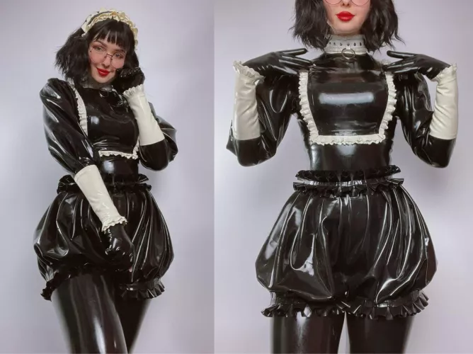 your latex maid is waiting for your orders, Master ~🖤