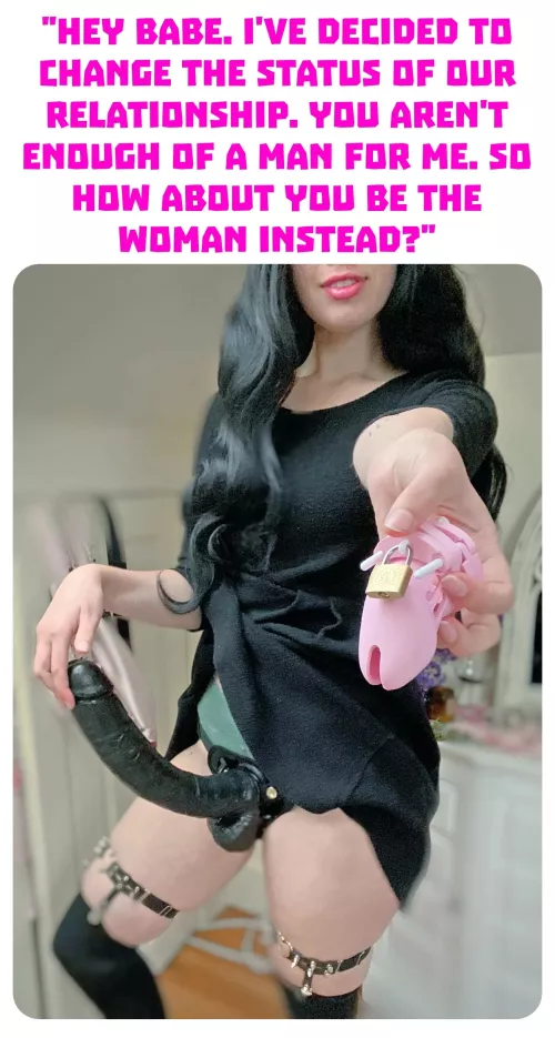 Your wife has had enough of your small dicklet that had never given her an orgasm. You better learn how to cum from anal only as you'll never be about to wank off again!