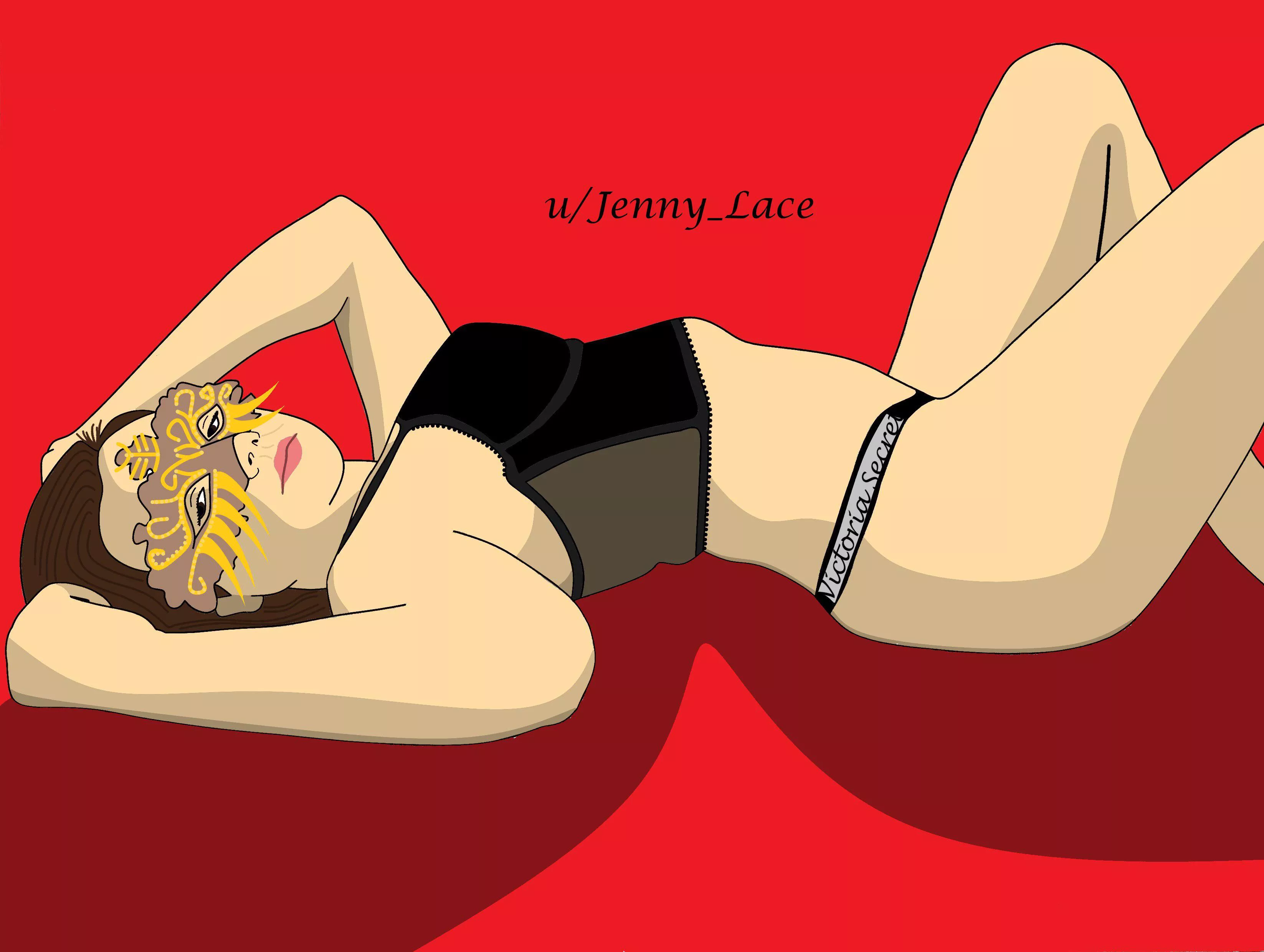 Drawing of u/Jenny_Lace, by me